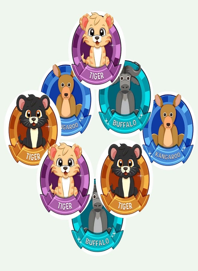 SLGIFT Vinyl Cute Animal Theme Sticker, Self-Adhesive Vinyl Stickers, 40 Pieces, 2 x 2 Inches Round Sticker, 4 Unique Designs, R143 - Image 3